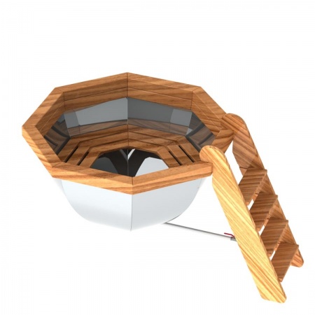 Банный чан 8 граней с обшивкой и лестницей